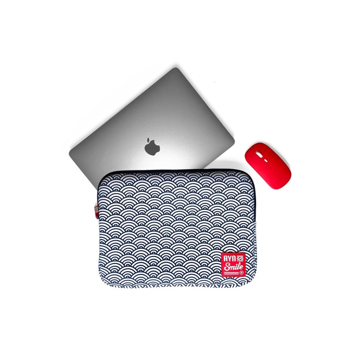 Bundle Funda Sleeve para Portátil de 13 y 14 pulgadas Smile Kimono de Neopreno estampado Japonés Seigaiha