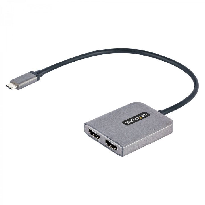 StarTech.com Hub Concentrador MST USB-C a 2 Puertos HDMI - HDMI Doble de 4K a 60Hz - Adaptador Multimonitor USB Tipo C con