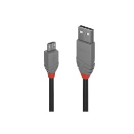 Lindy 36733 cable USB 2 m USB 2.0 USB A Micro-USB B Negro, Gris