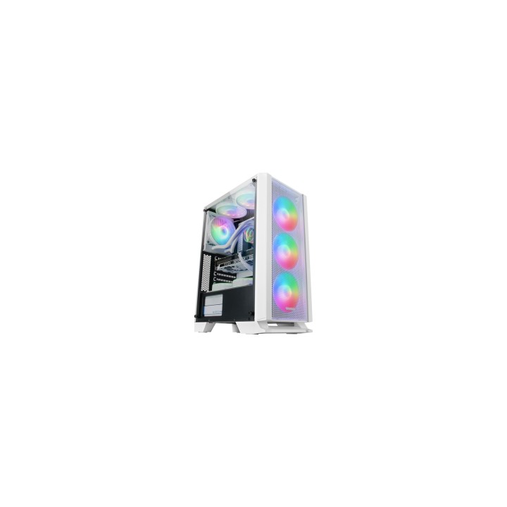 Mars Gaming MC-C Blanco Caja PC ATX Panel Frontal Metal-Mesh Cristal Templado 3 Ventiladores Frontales FRGB 120mm