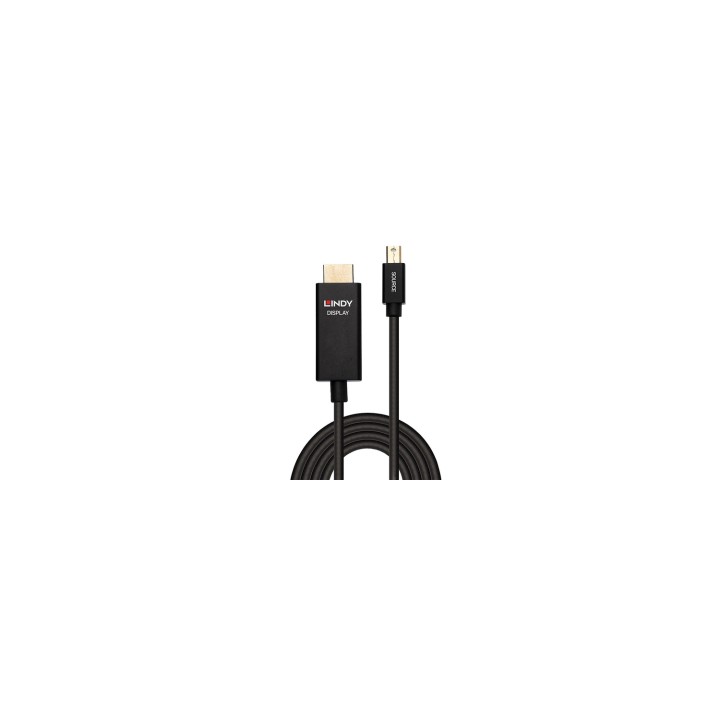 Lindy 40922 adaptador de cable de vÍ­deo 2 m Mini DisplayPort HDMI tipo A (Estándar) Negro