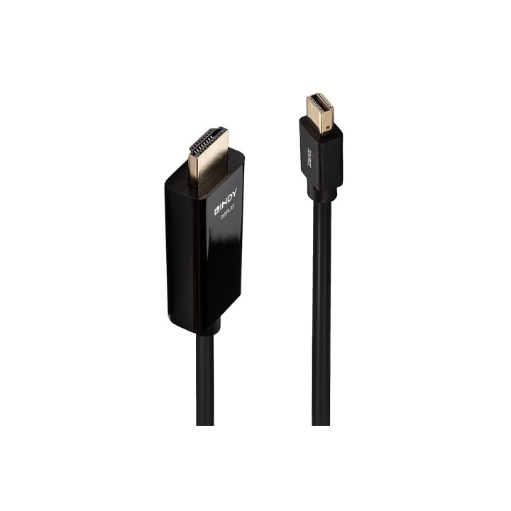 Lindy 36926 adaptador de cable de vÍ­deo 1 m HDMI tipo A (Estándar) Mini DisplayPort Negro