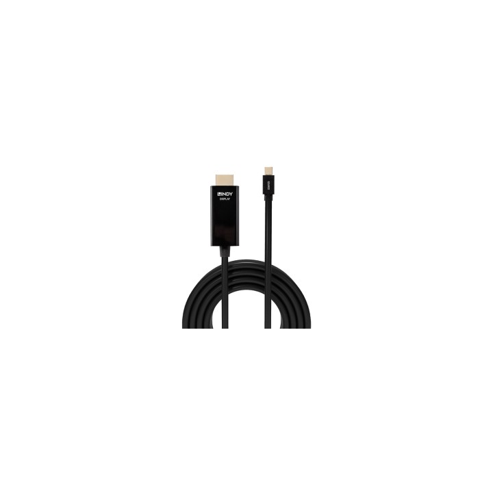 Lindy 36926 adaptador de cable de vÍ­deo 1 m HDMI tipo A (Estándar) Mini DisplayPort Negro
