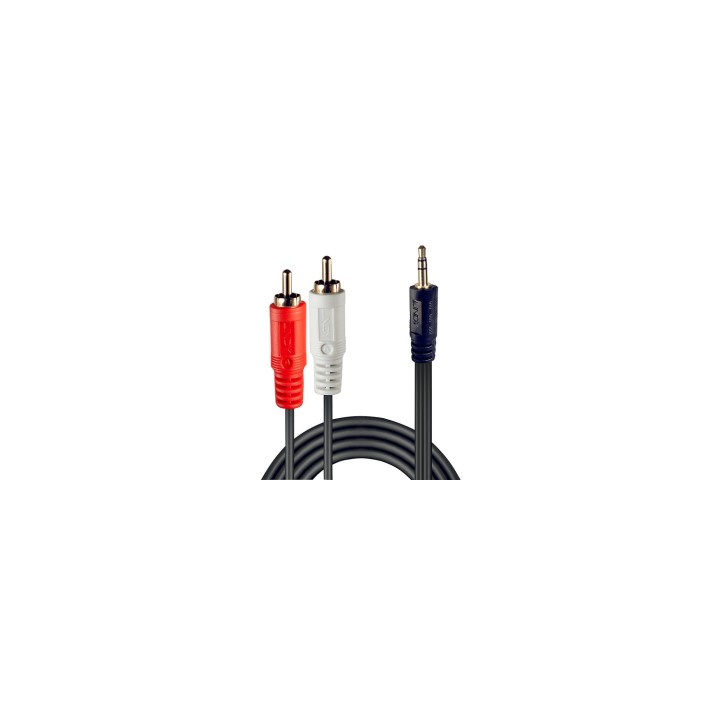 Lindy 35680 cable de audio 1 m 3,5mm 2 x RCA Negro