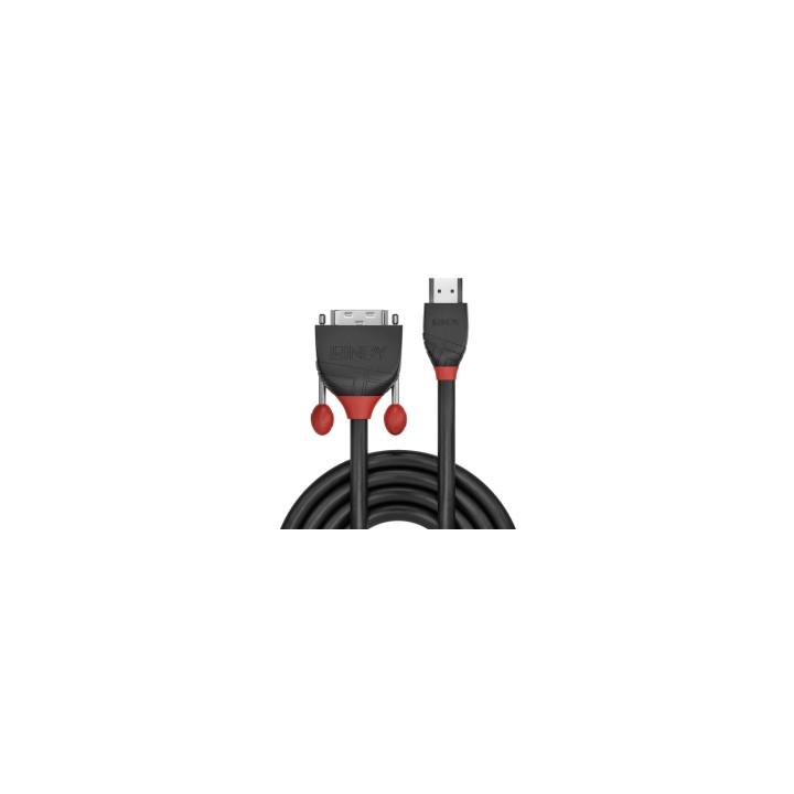 Lindy 36272 adaptador de cable de vÍ­deo 2 m HDMI tipo A (Estándar) DVI-D Negro