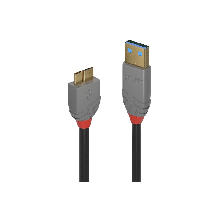 Lindy 36765 cable USB 0,5 m USB 3.2 Gen 1 (3.1 Gen 1) USB A Micro-USB B Negro