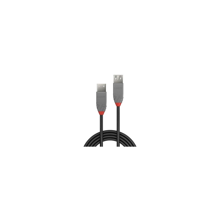 Lindy 36702 cable USB 1 m USB 2.0 USB A Negro, Gris