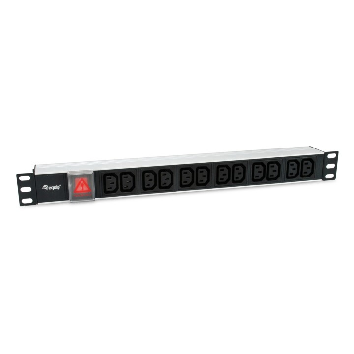 Equip 333318 unidad de distribución de energía (PDU) 12 salidas AC 1U Negro, Plata