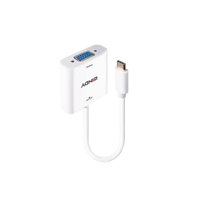 Lindy 43355 adaptador de cable de vÍ­deo USB Tipo C VGA (D-Sub) Blanco