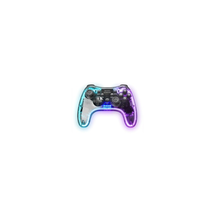 Mars Gaming MGP-24 Gamepad Inalámbrico 2.4GPRO Neon RGB Vibración Háptica Dual Joysticks Analógicos Mando para PC PS3 PS4 PS5