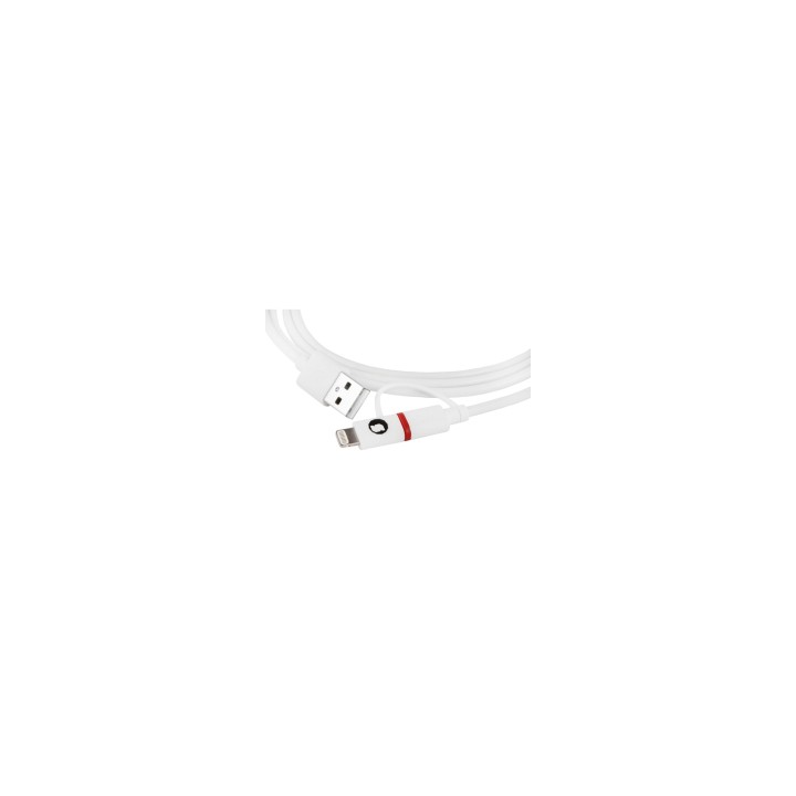 SilverHT Cable Combo MFI - MicroUSB + Lightning 1,5m - Blanco