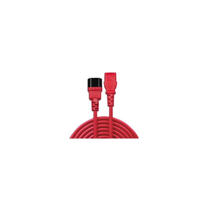 Lindy 30478 cable de transmisión Rojo 2 m C14 acoplador C13 acoplador