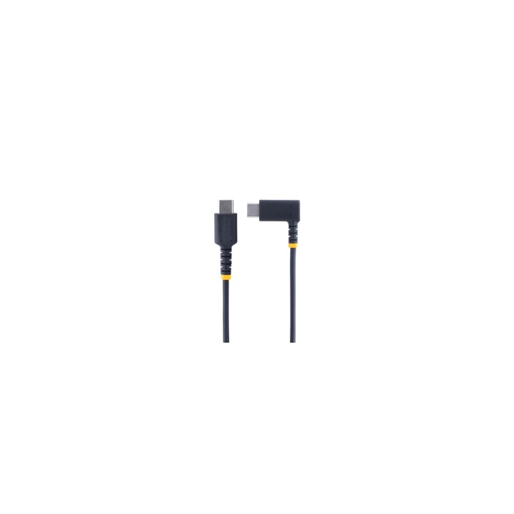 StarTech.com Cable 15cm USB C Acodado - en Íngulo Recto - PD 60W - 3A - Cable USB-C de Carga Rápida - de Alta Resistencia -