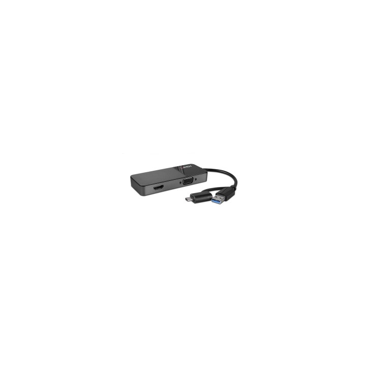 Lindy 43354 hub de interfaz USB 3.2 Gen 1 (3.1 Gen 1) Type-A + Type-C Negro