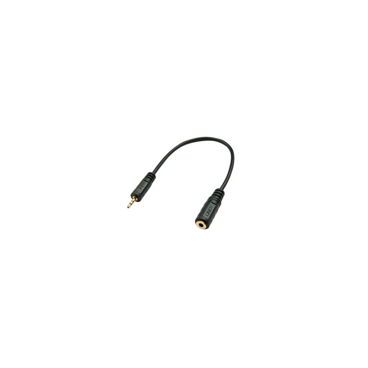 Lindy 35698 cable de audio 0,2 m 2,5mm 3,5mm Negro