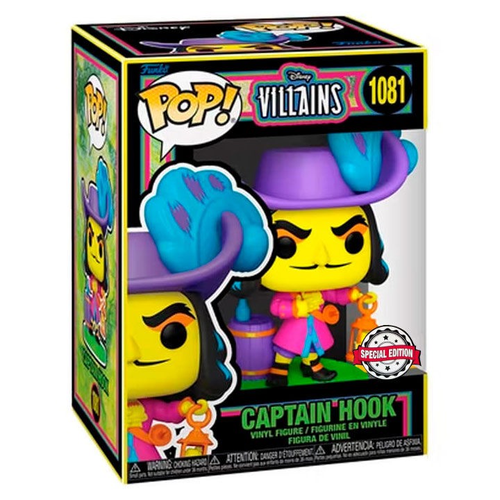 Figura POP Disney Villains Hook Black Light Exclusive