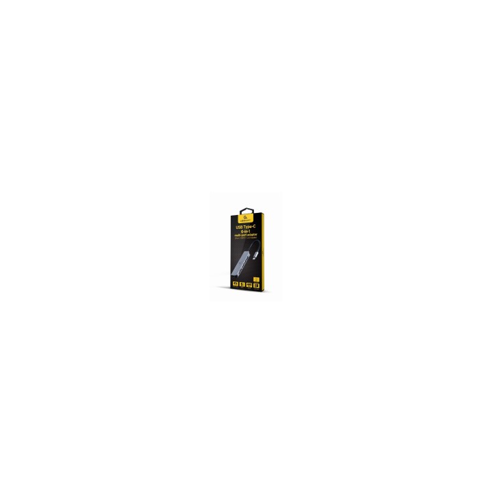 Gembird A-CM-COMBO6-02 base para portátil y replicador de puertos Alámbrico USB 3.2 Gen 1 (3.1 Gen 1) Type-C Gris