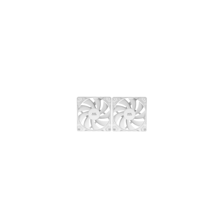 Mars Gaming MFPROX2W sistema de refrigeración para ordenador Carcasa del ordenador Ventilador 12 cm Blanco 2 pieza(s)
