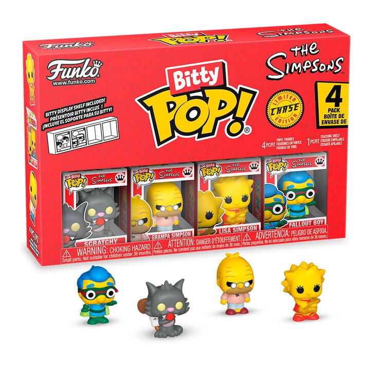 Blister 4 figuras Bitty POP Los Simpsons Scratchy