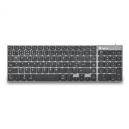 NGS FORTUNE-BT, QWERTY, PT teclado Bluetooth Portugués Negro, Plata