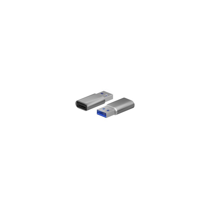 AISENS Mini Adaptador USB 3.2 Gen2 / USB 2.0 3A, Tipo USB-C/H-A/M, Gris