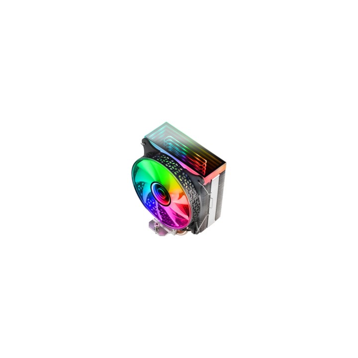 Mars Gaming MCPU-VR Negro Disipador CPU Doble Espejo Infinito ARGB 4 Heatpipes HCT TDP 180W Ventilador Ultra-silencioso PWM 12cm
