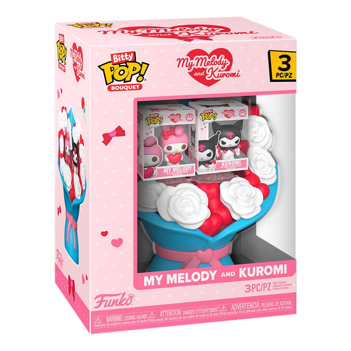 Figura Bitty POP Bouquet Hello Kitty My Melody and Kuromi San Valentin