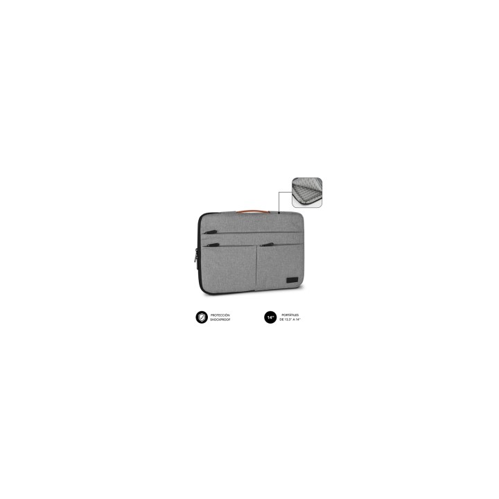 SUBBLIM Funda Air Padding 360 Sleeve 13,3-14" Light Grey