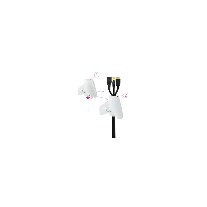Nanocable Organizador de Cables Flexible 25 mm, Blanco, 1 m