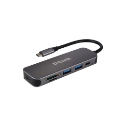 D-Link DUB-2325 hub de interfaz USB Tipo C 5000 Mbit/s Gris