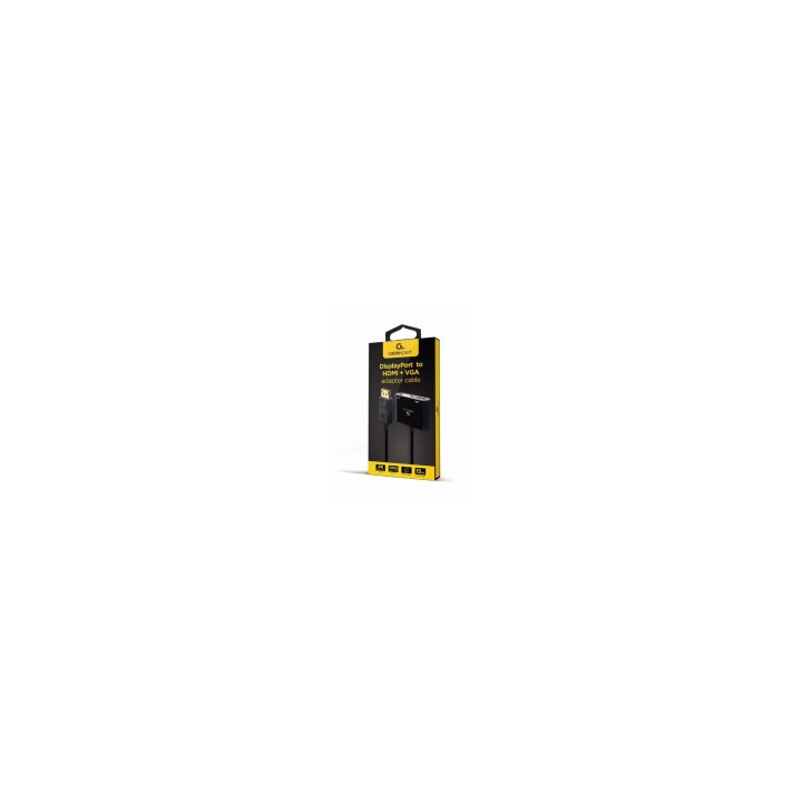 Gembird A-DPM-HDMIFVGAF-01 cable DisplayPort 0,1 m Negro