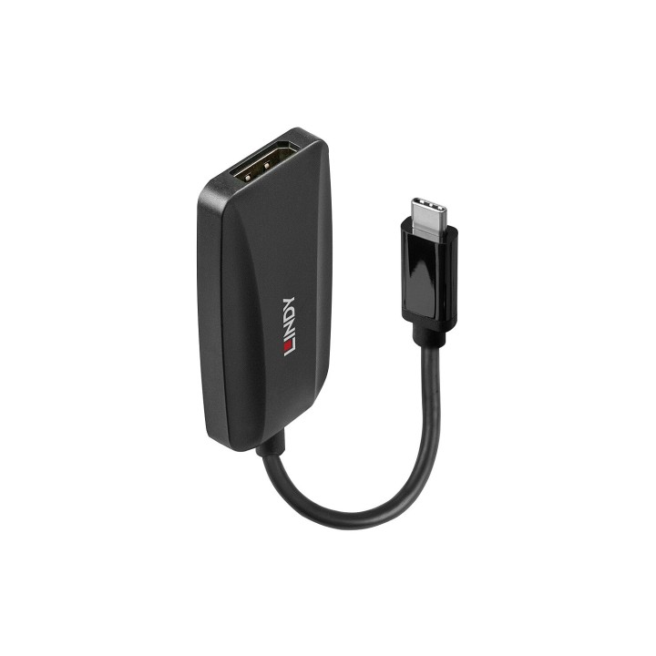 Lindy 43337 adaptador de cable de vÍ­deo 0,13 m USB Tipo C DisplayPort Negro