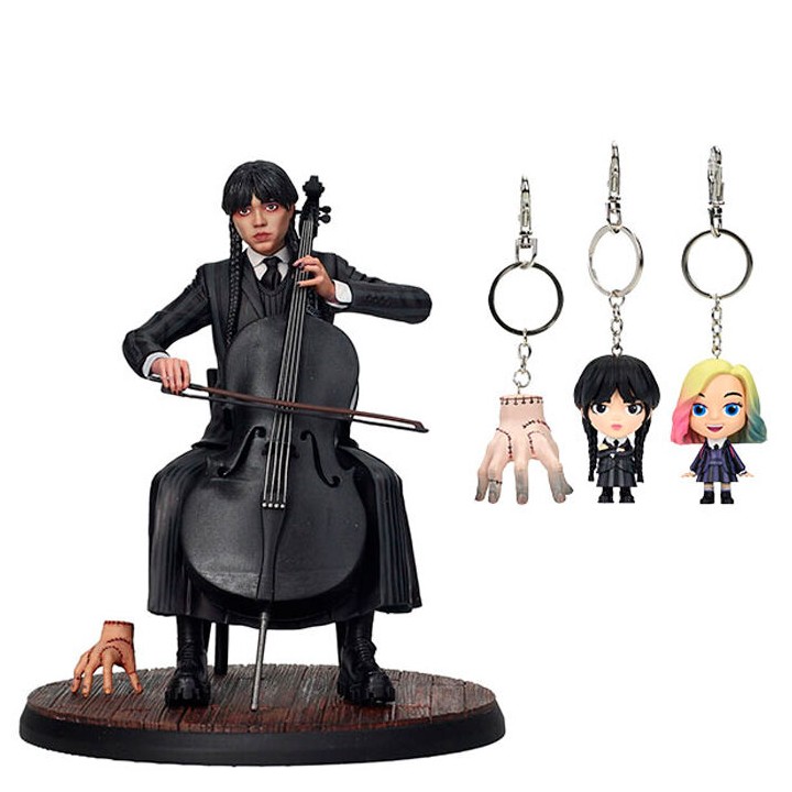 Figura Miercoles Violonchelo + Llavero Wednesday