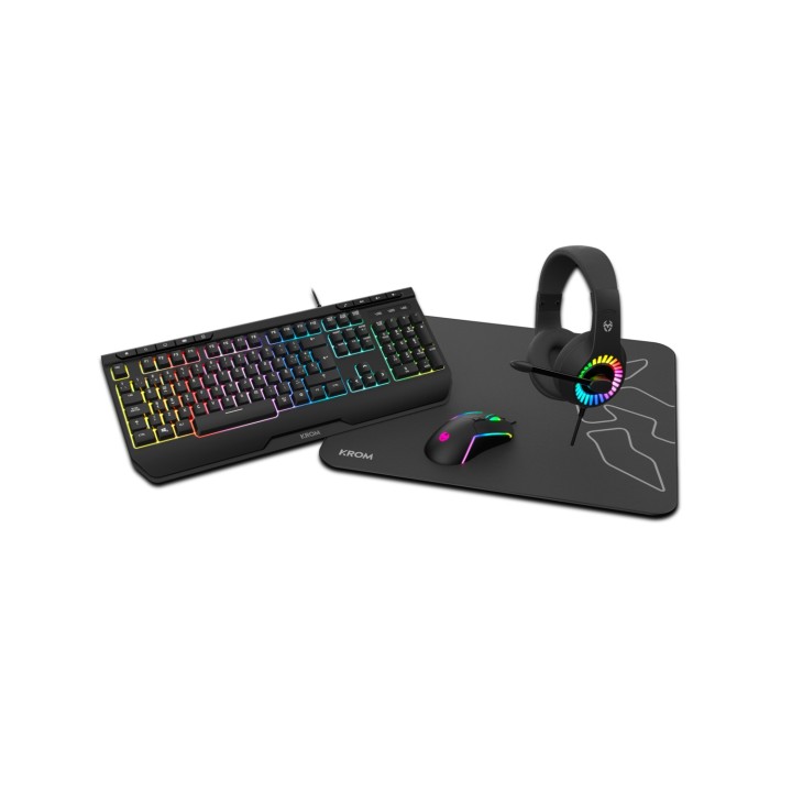 Krom Kenya teclado Ratón incluido USB Negro