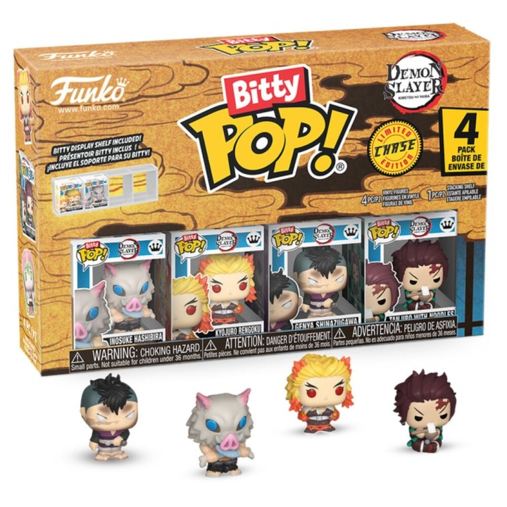 Blister 4 figuras Bitty POP Demon Slayer surtido
