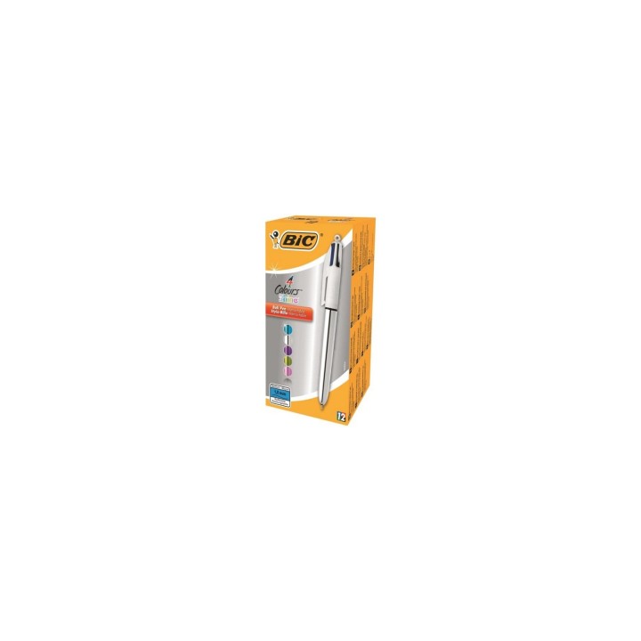 BIC 4-COLOURS SHINE Negro, Azul, Verde, Rojo 12 pieza(s)