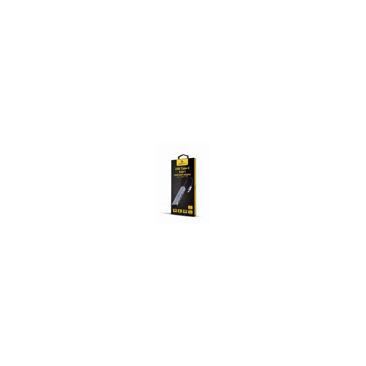 Gembird A-CM-COMBO5-03 base para portátil y replicador de puertos Alámbrico USB 3.2 Gen 1 (3.1 Gen 1) Type-C Plata