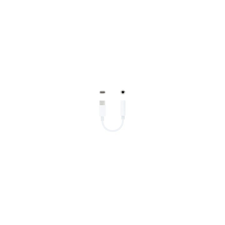 Nanocable Cable Adaptador Audio USB-C/M a Jack 3.5/H, 11 cm, Blanco