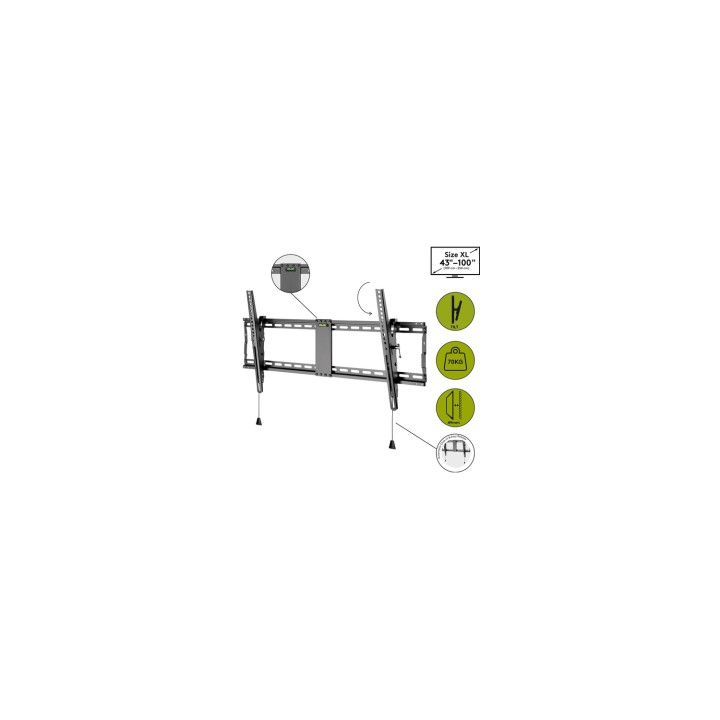 Wentronic Pro TILT (XL) 2,54 m (100") Negro