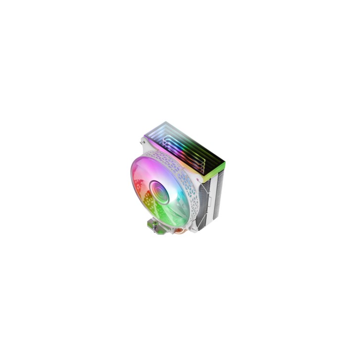 Mars Gaming MCPU-VR Blanco Disipador CPU Doble Espejo Infinito ARGB 4 Heatpipes HCT TDP 180W Ventilador Ultra-silencioso PWM