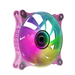 Mars Gaming MF-3D Rosa Ventilador ARGB 360º 12cm Espejo Infinito 3D Sistema Anti-vibraciones Ultra-silencioso Compatibilidad