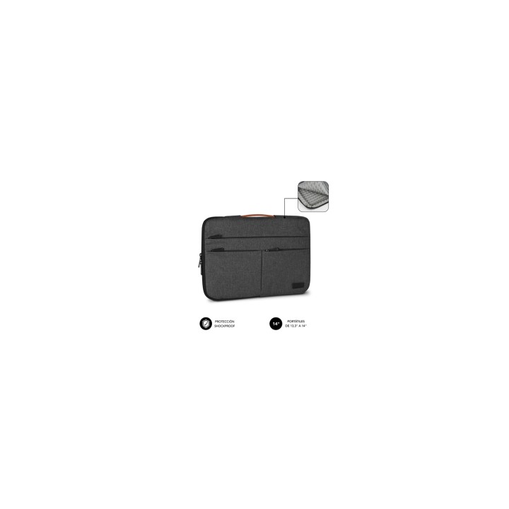 SUBBLIM Funda Air Padding 360 Sleeve 13,3-14" Dark Grey