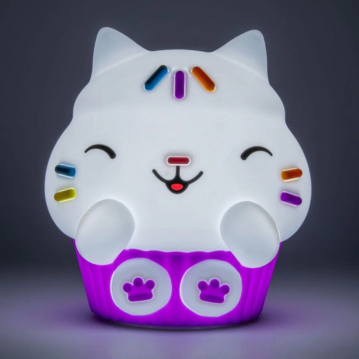 Luz silicona recargable SquishyGlo Cakey Cat La casa de muñecas de Gabby