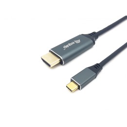 Equip 133416 adaptador de cable de vÍ­deo 2 m USB Tipo C HDMI tipo A (Estándar) Gris, Negro