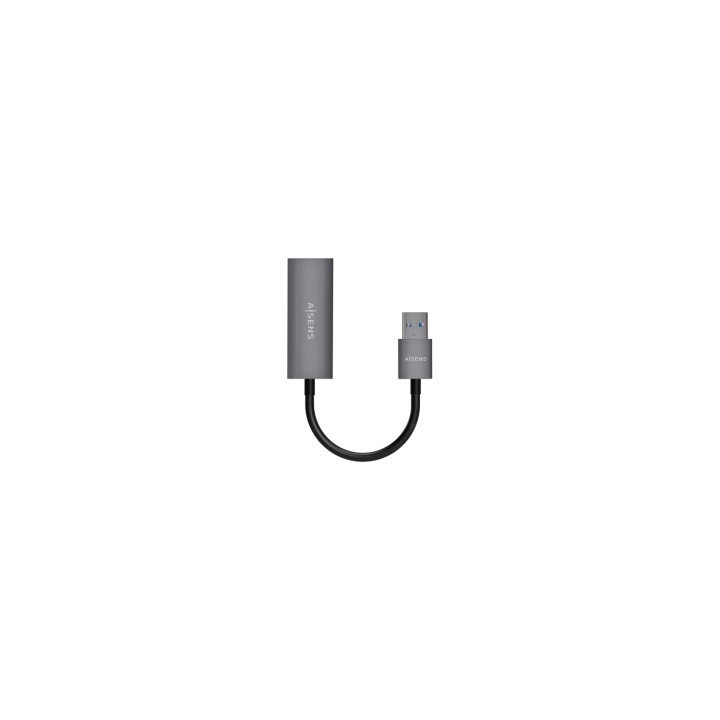 AISENS Conversor USB 3.0 A Ethernet Gigabit 10/100/1000 Mbps, Gris, 15cm