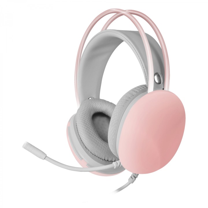 Mars Gaming MH-GLOW Rosa Auriculares 360º Full Chroma RGB Flow Micrófono Cancelación de Ruido Diseño Ultra-ligero Almohadillas