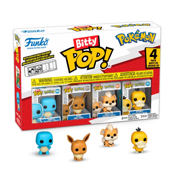 Blister 4 figuras Bitty POP Pokemon Squirtle