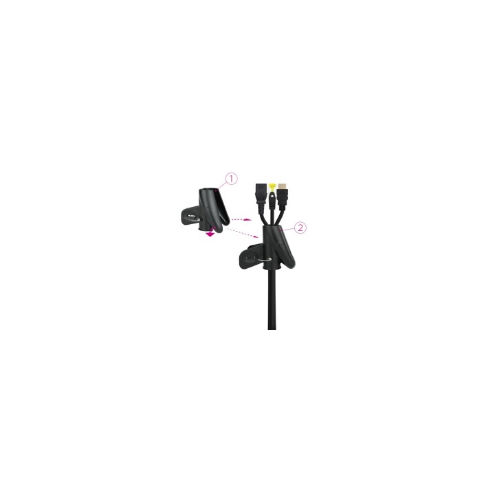 Nanocable Organizador de Cables Flexible 25 mm, Negro, 2 m