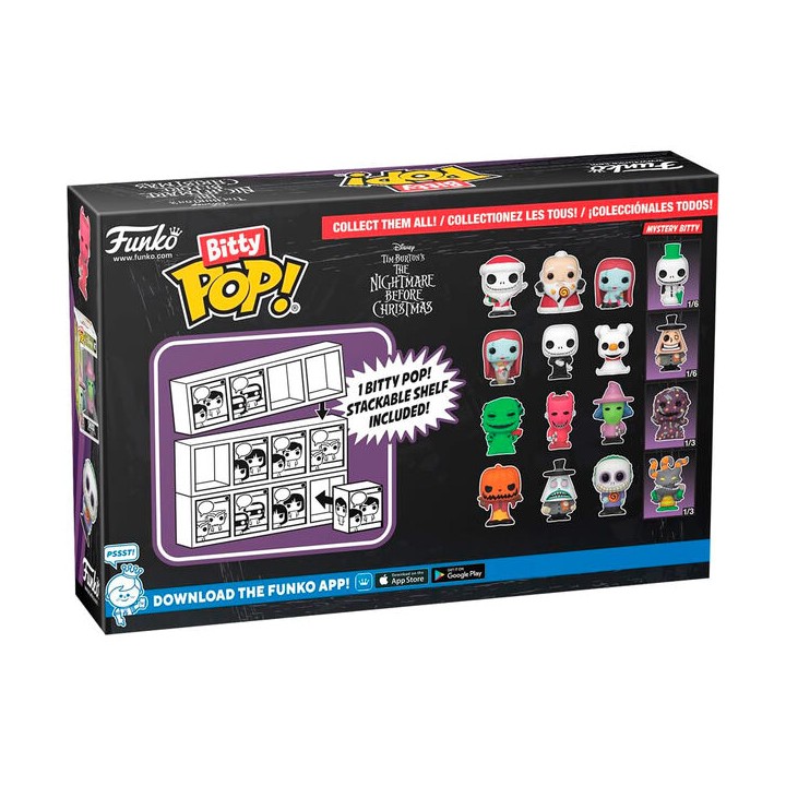 Blister 4 figuras Bitty POP Disney Pesadilla Antes de Navidad Santa Jack