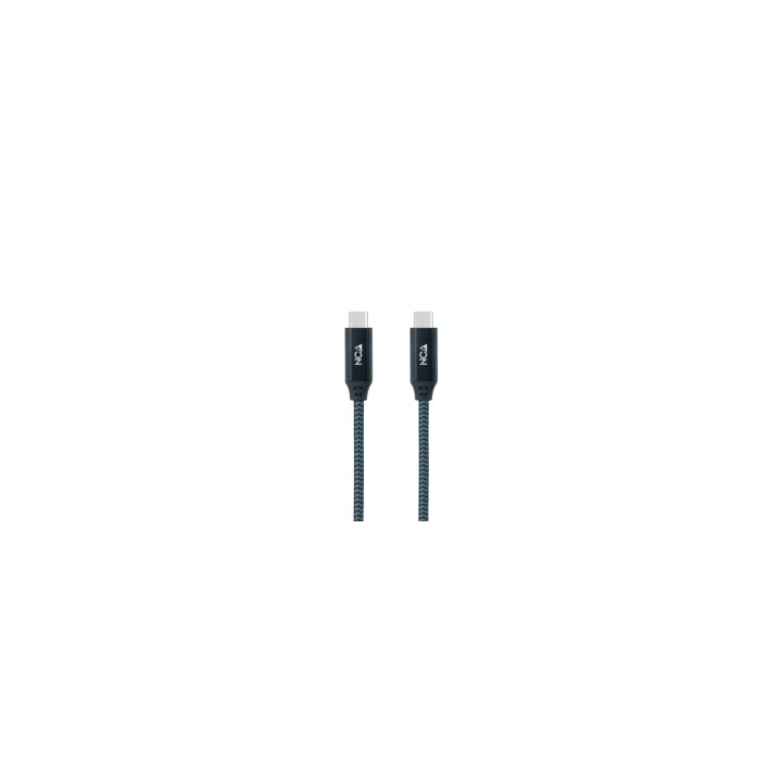 Nanocable Cable USB 3.2 Gen2x2 20Gbps 5A/100W 4K/60Hz USB-C/M-USB-C/M, Gris/Negro, 1 m